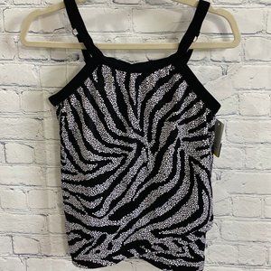 Croft & Barrow High Neck Crossover Hem Tankini, S